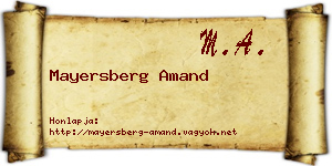 Mayersberg Amand névjegykártya